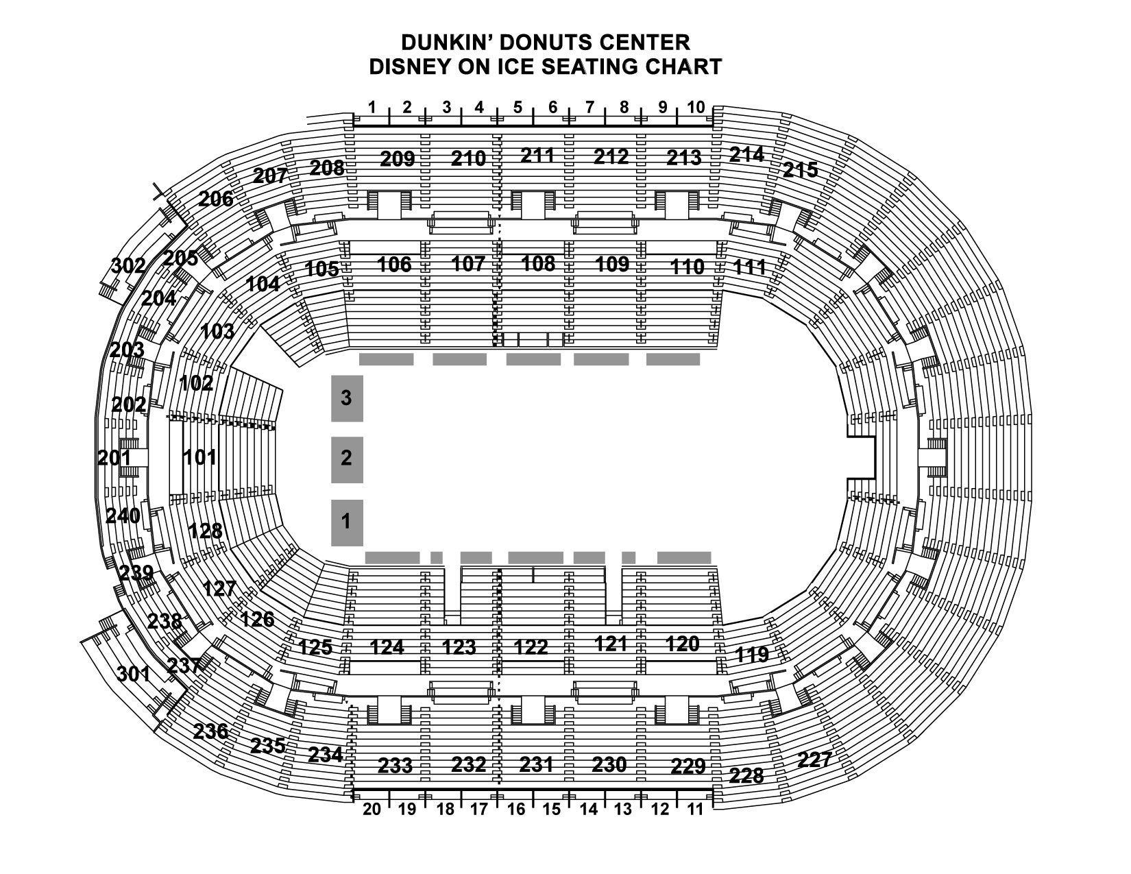 Seating Chart | Dunkin' Donuts Center